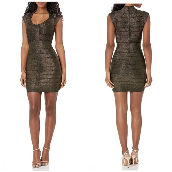 French Connection Danni Crepe Bandage Heath Dress - Picture 6 of 13